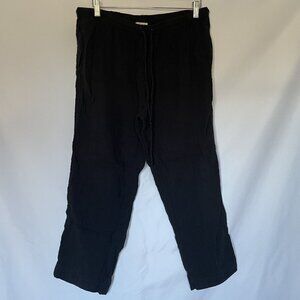 Black Dylan Drawstring Pants L women's casual cotton straight leg trousers